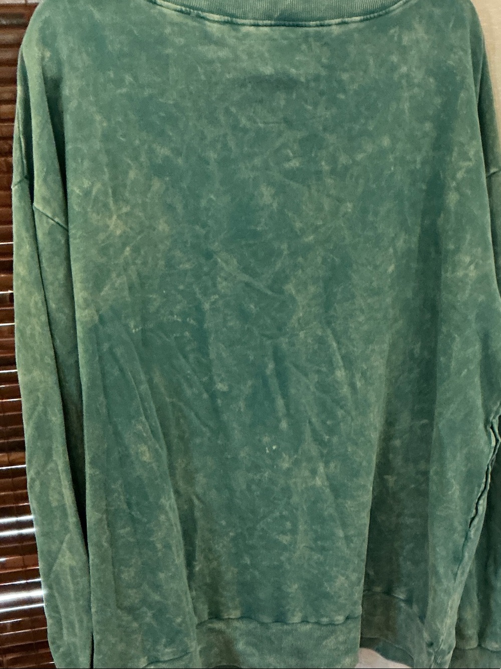 Teal Heart-Ruffle Crewneck Sweater - Picture 6 of 6